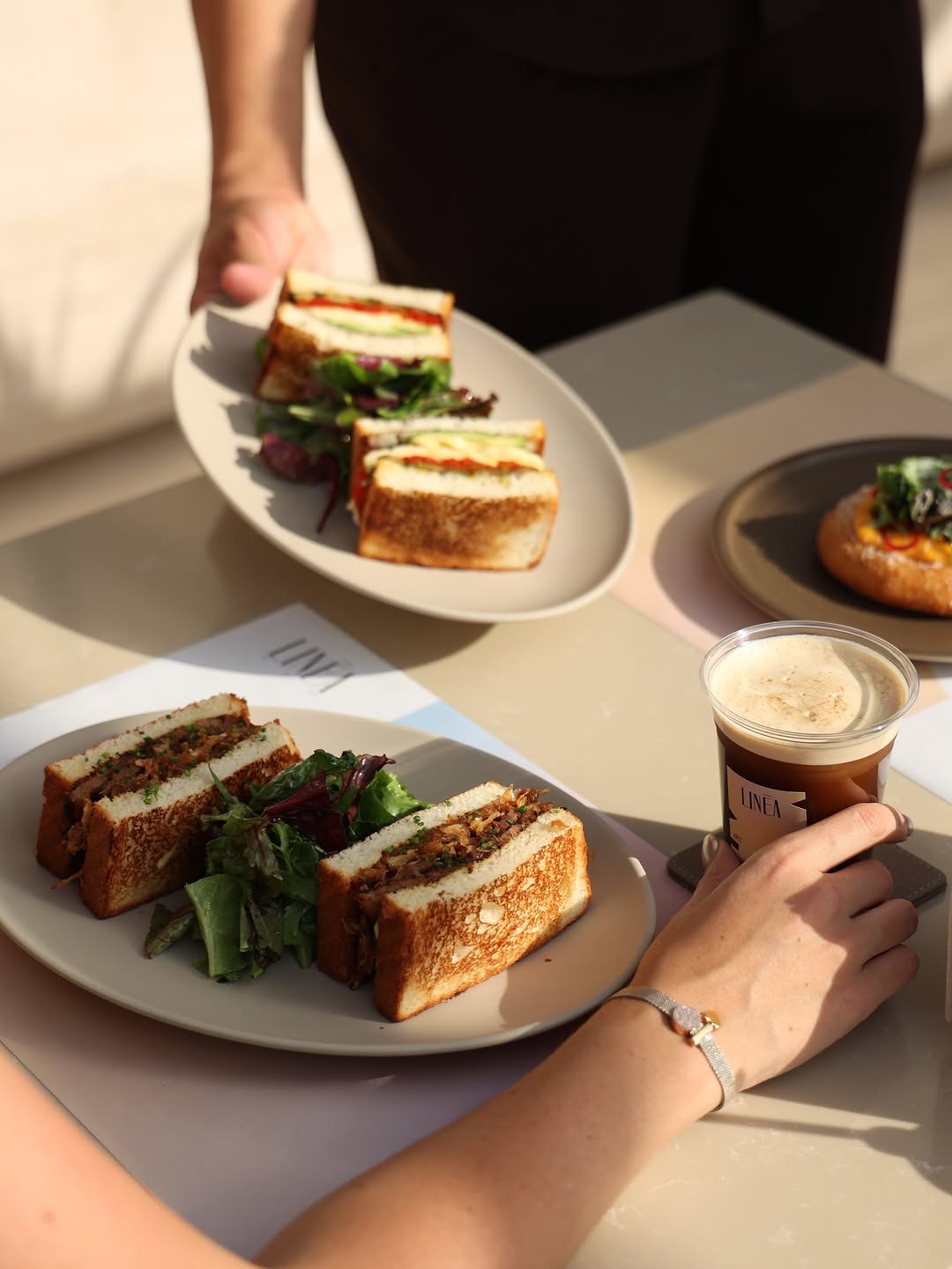 A new easy takeaway line on the menu: tender beef sandwich, mozzarella garden sa