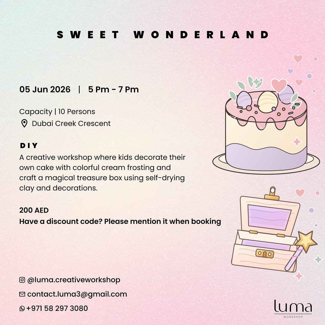 Hey everyone 💖
Our next Luma Workshop is here:
Sweet Wonderland 🍰✨

A cute and c